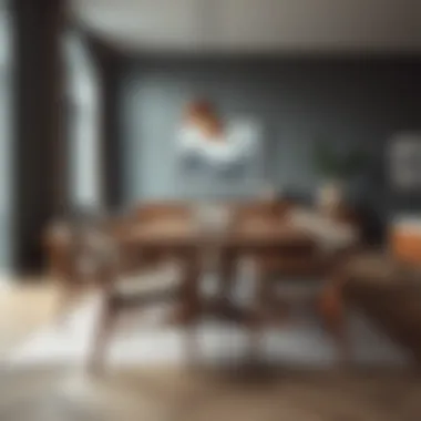 Elegant wooden 10-seater dining table set in a modern interior