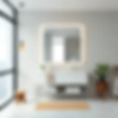 Frameless Beauty in a Minimalist Bathroom Frameless mirror enhancing a minimalist bathroom space