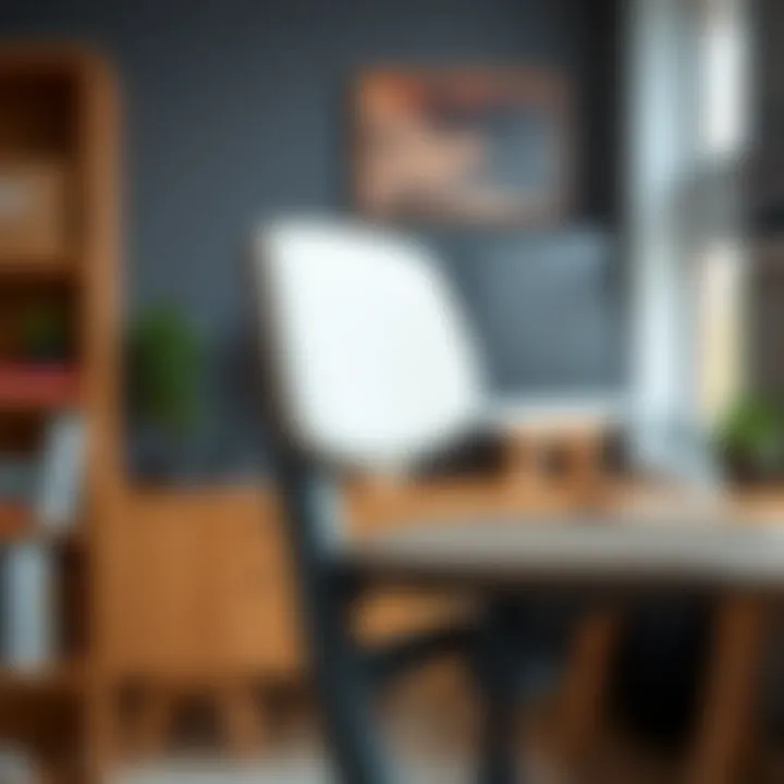 Back Support Features of Adjustable Desk Stool Close-up of back support on an adjustable desk stool