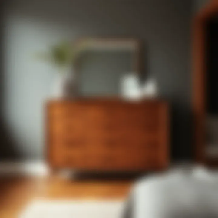 Stylish Wooden Dresser Elegant wooden dresser with multiple drawers