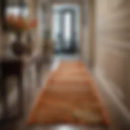 Stylish hallway featuring a vibrant animal print runner