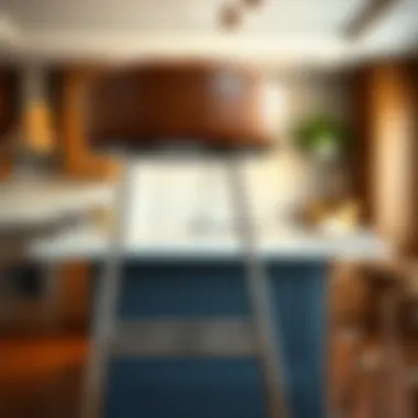 Bar Stool Height and Comfort Design Close-up of bar stool height in relation to a countertop, emphasizing comfort and design.