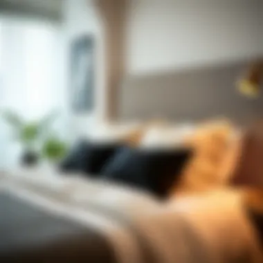 Enhancing Modern Bedroom Aesthetics Black and cream pillow covers enhancing a modern bedroom decor