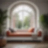 Elegant built-in daybed with decorative cushions in a stylish living room