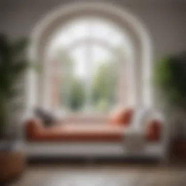 Elegant built-in daybed with decorative cushions in a stylish living room
