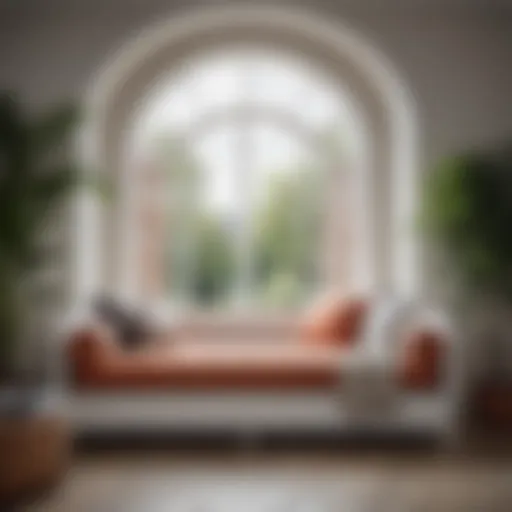 Elegant built-in daybed with decorative cushions in a stylish living room