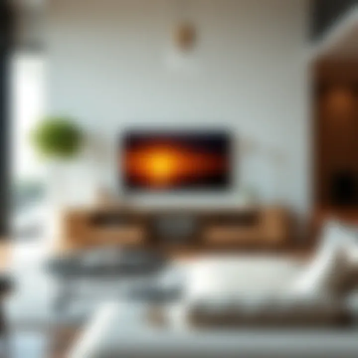 Contemporary TV Stand in a Modern Living Space Contemporary TV stand in a stylish living room setting