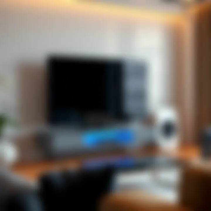 Sleek Modern Design for Large TVs Sleek modern TV stand showcasing an 80-inch television