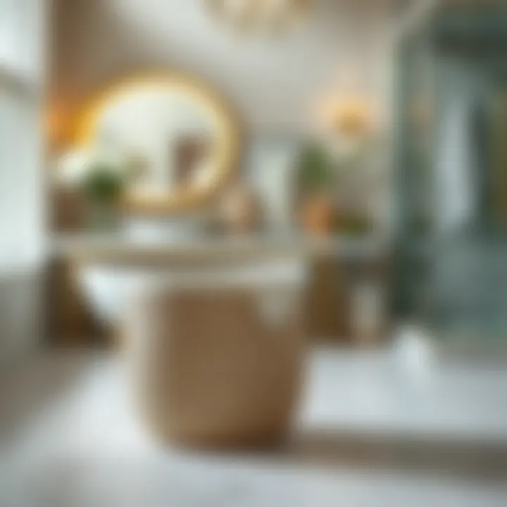 Chic Decorative Waste Basket Chic decorative waste basket complementing luxurious bathroom decor