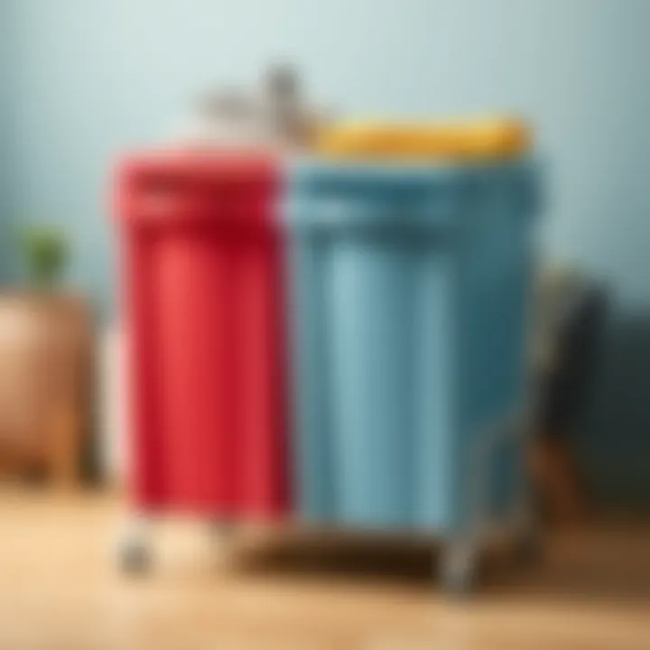 Color-Coded Multi Bin Laundry Hamper Color-coded multi bin laundry hamper for efficient sorting
