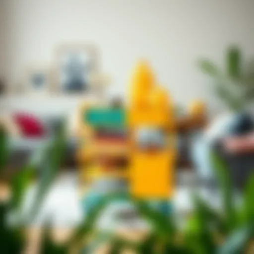 Vibrant Organizer Cart in Living Space A vibrant organizer cart in a stylish living room setting