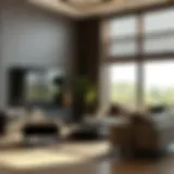 Sophisticated bamboo roman shades in a modern living room