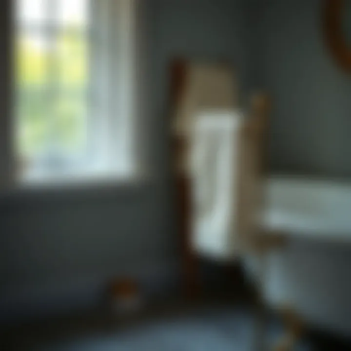 Vintage Charm in Bathroom Decor with Towel Holder Stylish vintage towel holder placed beside a luxurious bathtub.