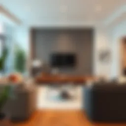 Elegant living room setup showcasing modern furniture
