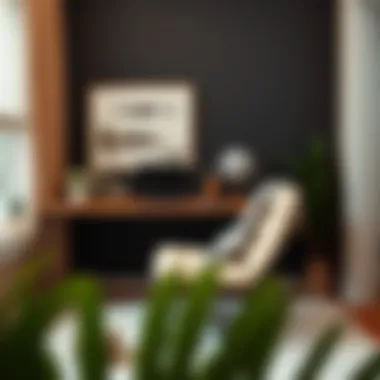 Chic Home Office Setup Trendy home office with stylish desk and chair