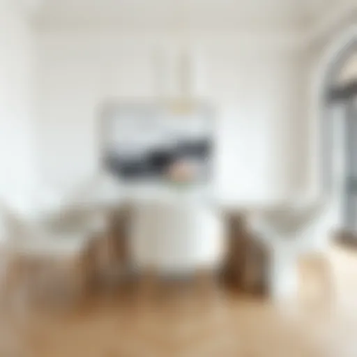 Minimalist Elegance in Dining Spaces Elegant contemporary white dining room set with minimalist design