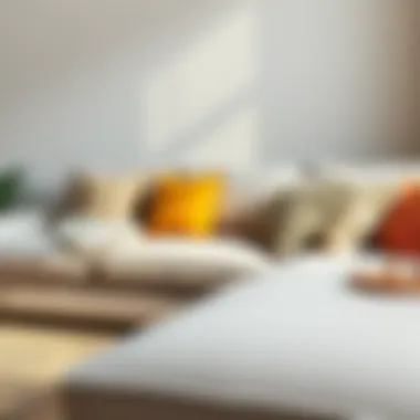 Cozy sectional couch with decorative pillows