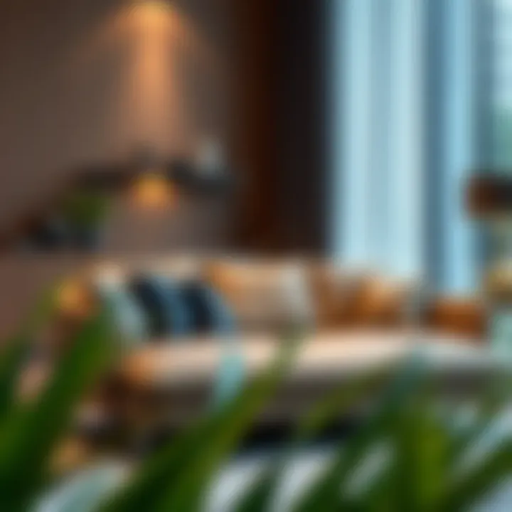 Elegant modern couch in a stylish living room