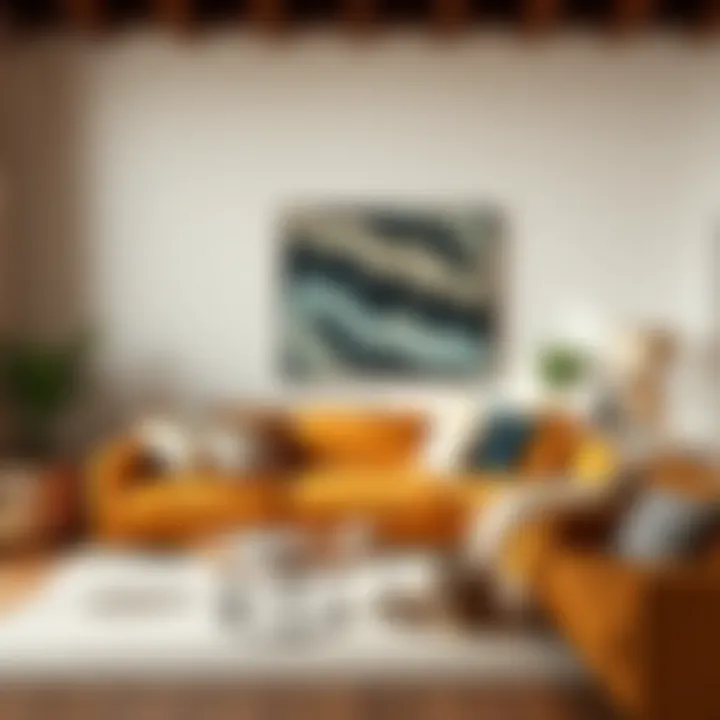 Cozy living space featuring a tan sofa and beautiful decor