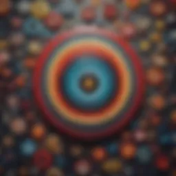 Vibrant target collage showcasing various images and textures