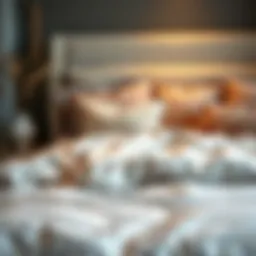 Luxurious bedding arrangement showcasing soft textures and inviting layers