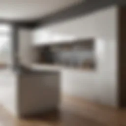 Elegant cupboard shelf inserts in a modern kitchen