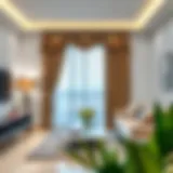 Modern Living Room with Elegant Curtain and Valance Rod Set Stylish curtain and valance rod set in a modern living room