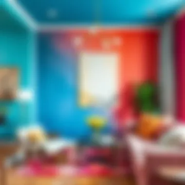 Vibrant Accent Wall Inspiration Colorful accent wall in a cozy living area