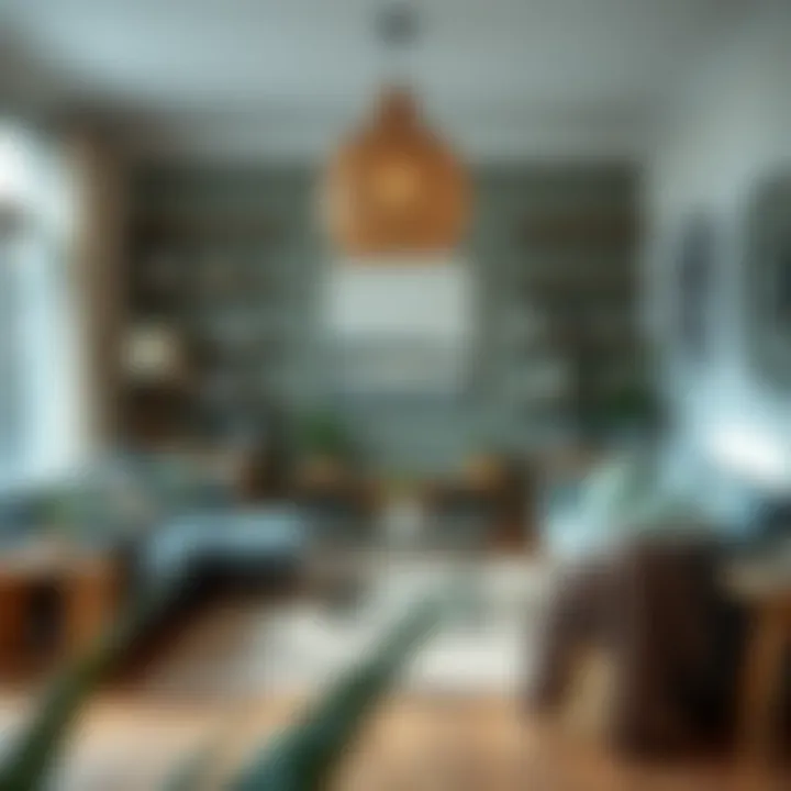 Eco-Friendly Furniture Setup Sustainable furniture arrangement in a stylish room