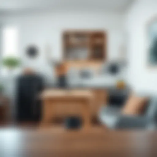 Compact kitchen layout with innovative storage solutions