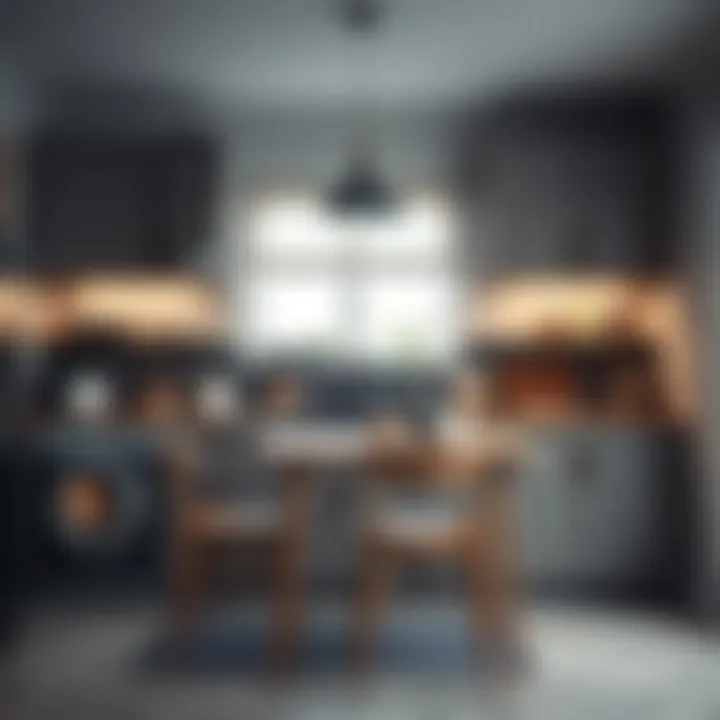 Functional small kitchen with multifunctional furniture