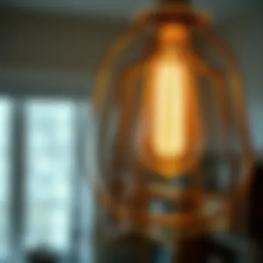 Design Details of Pendant Light Close-up of a pendant light showcasing design details