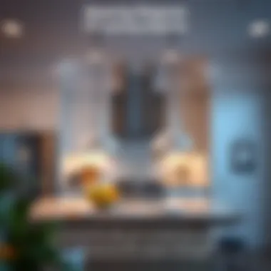 Spacing Diagram for Pendant Lights Diagram illustrating the spacing of pendant lights above an island