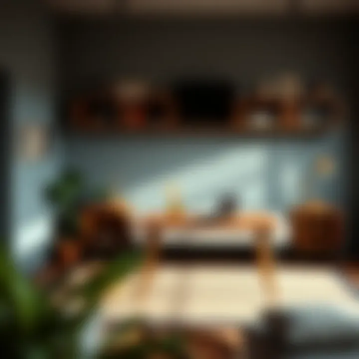 Functional Design: A 3 Feet High Table in a Workspace 3 feet high table in a cozy workspace setup