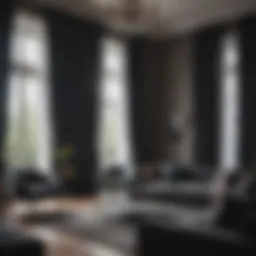 Elegant living room featuring blackout curtains