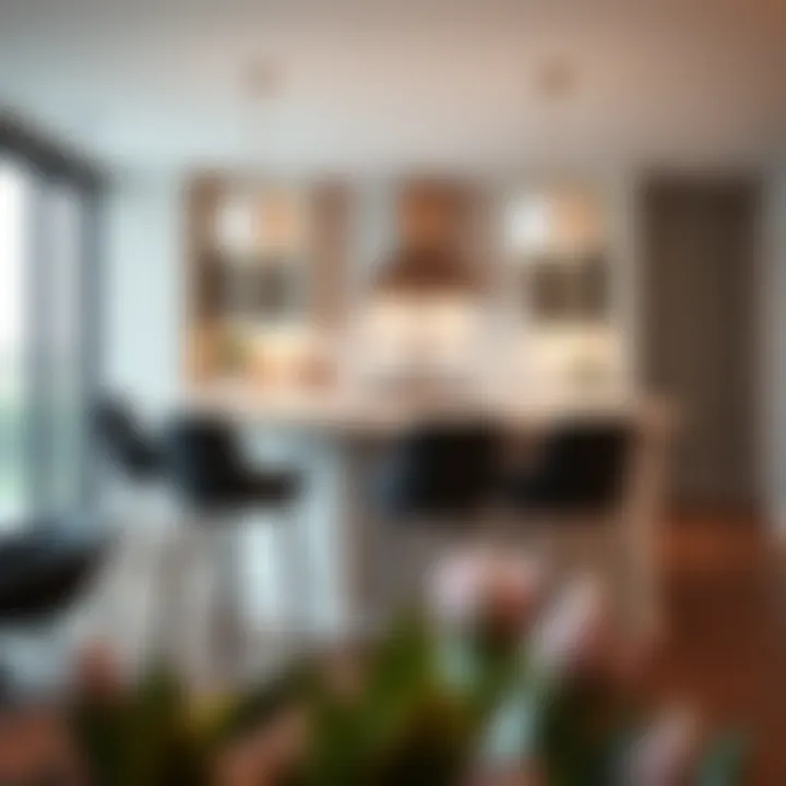 Elegant Interior with Bar Stool and Countertop Harmony Elegant interior showcasing the harmony between bar stools and a 36-inch countertop.