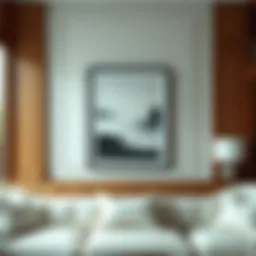 Elegant display of a floater frame showcasing modern art