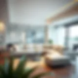 Contemporary Living Room with Light Grey Sofa Elegant light grey sectional sofa with chaise in a contemporary living room