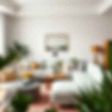 Cozy living area featuring a light grey sectional sofa with stylish decor