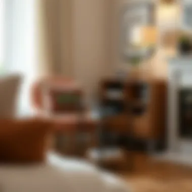 Compact tall end table in a small living space