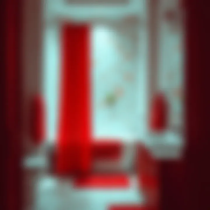 Vibrant Red Shower Curtain Vibrant red shower curtain bringing warmth to the bathroom