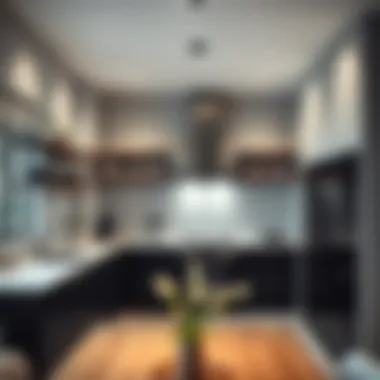 Stylish Minimalist Kitchen Design Minimalist kitchen with open shelving and monochrome aesthetics