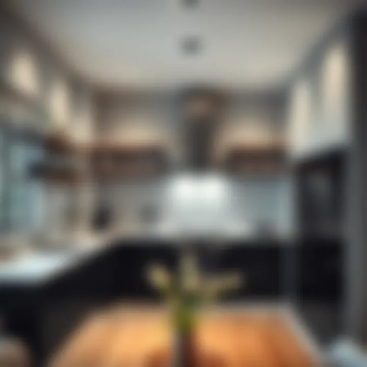 Stylish Minimalist Kitchen Design Minimalist kitchen with open shelving and monochrome aesthetics