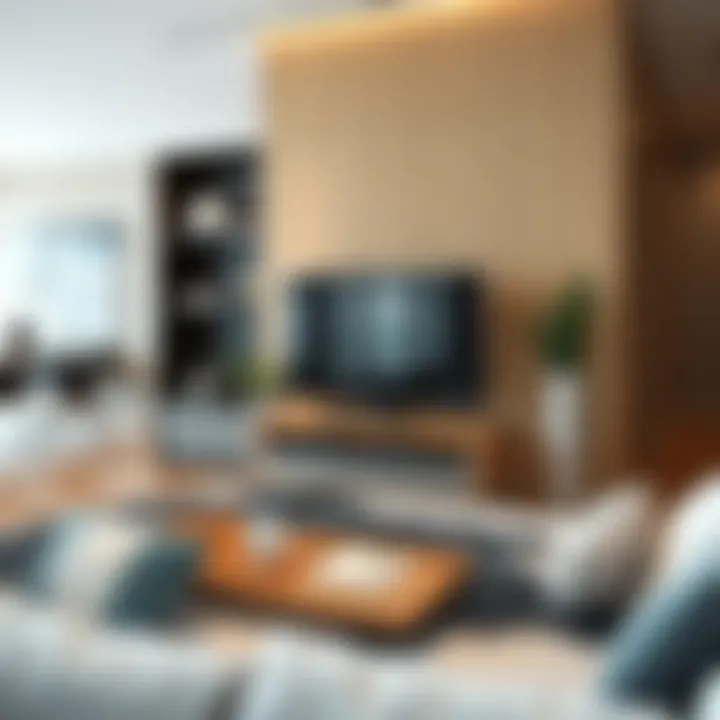 Creative arrangement of bed TV trays in a contemporary living space