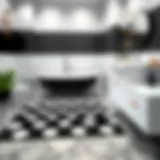 Elegant Black and White Polka Dot Rug Elegant black and white polka dot rug enhancing bathroom decor