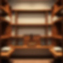 Elegant closet organization system with wooden shelves