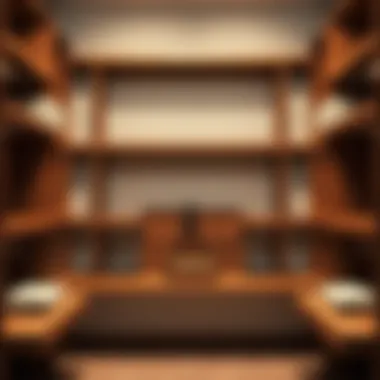 Stylish Wooden Shelves for Closet Organization Elegant closet organization system with wooden shelves