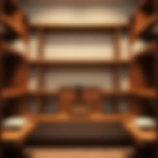 Stylish Wooden Shelves for Closet Organization Elegant closet organization system with wooden shelves