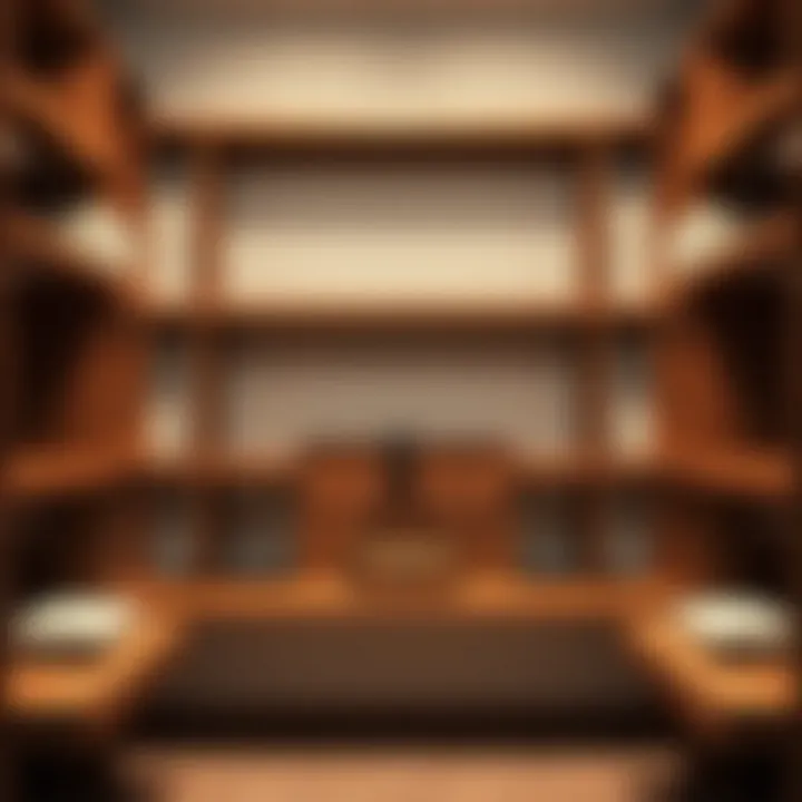 Stylish Wooden Shelves for Closet Organization Elegant closet organization system with wooden shelves