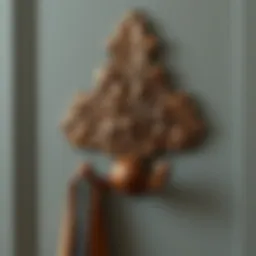 Elegant wooden coat hook with intricate carvings